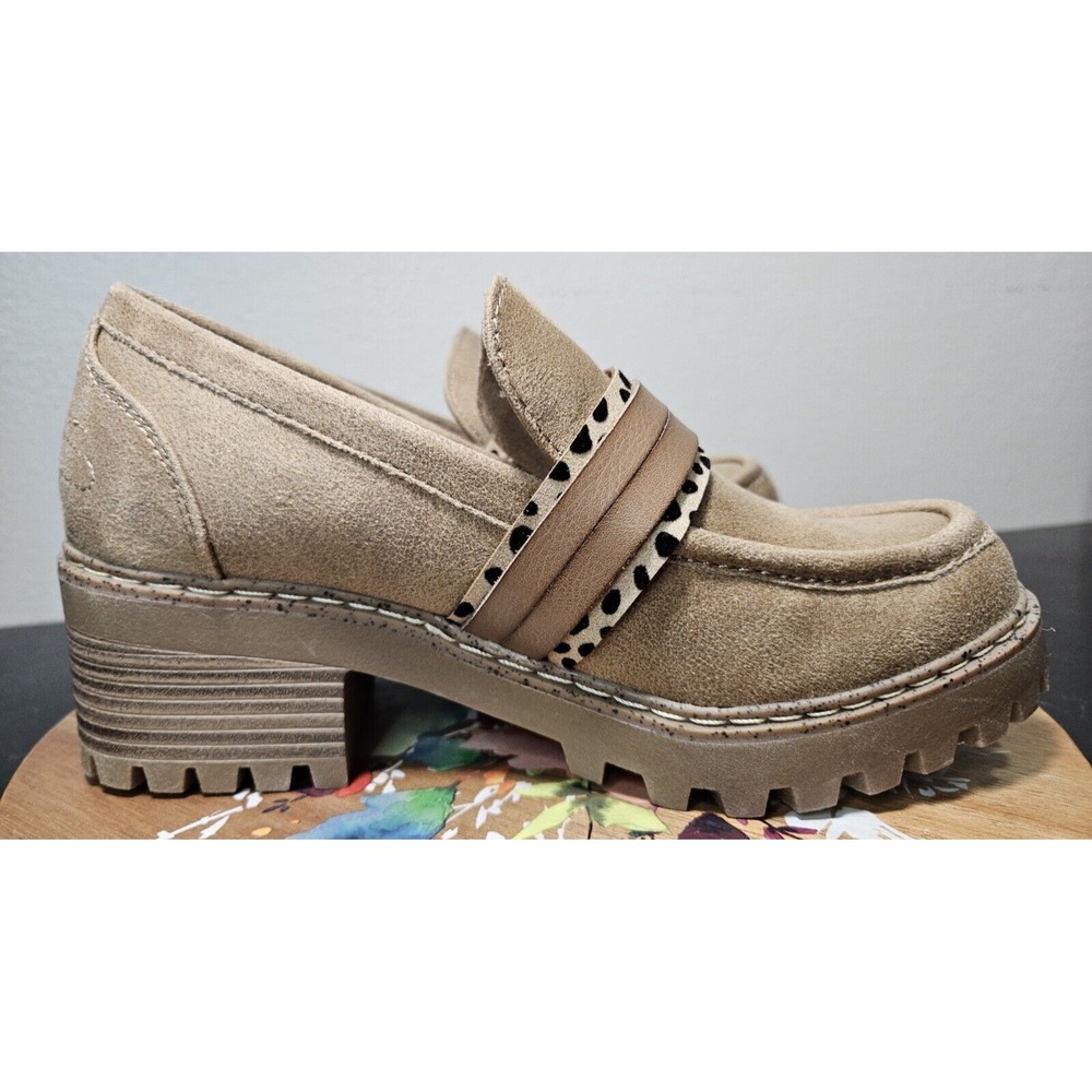 BLOWFISH Malibu Lahtay *NWOB* Lug Sole Loafer Vegan Platform Animal Print Sz W/7 - Picture 9 of 16